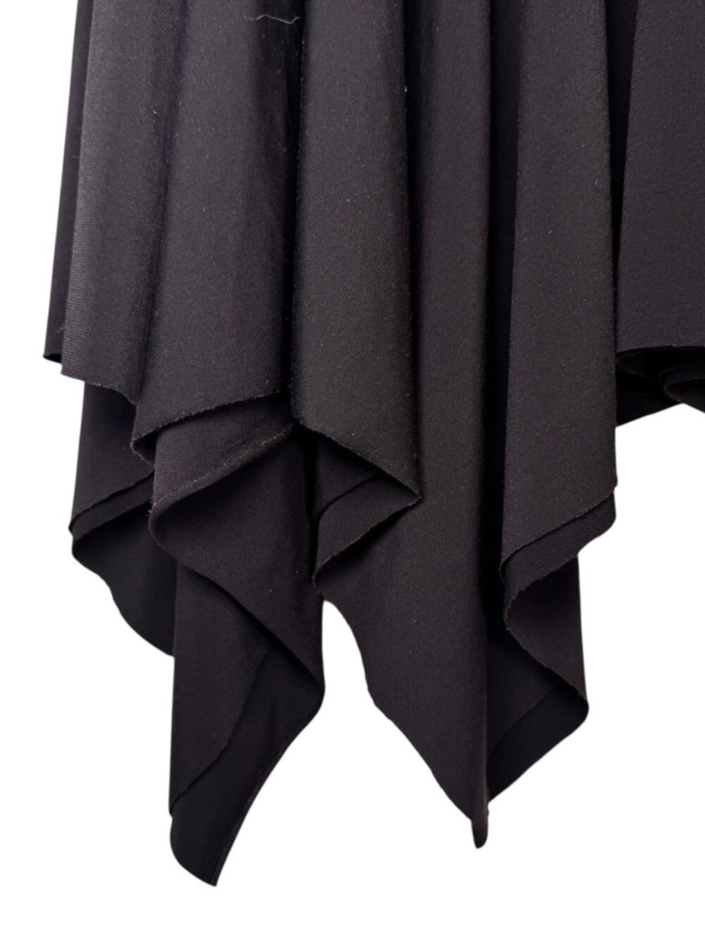 Black Asymmetrical Hankerchief Skirt Goth Punk Emo Grunge Metal Witchy Fairy L - Picture 3 of 6